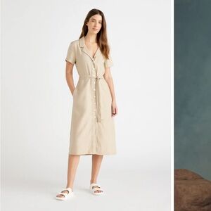 QUINCE driftwood linen dress brand new